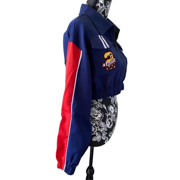 Helium Moto Wear Cropped Patch Jacket Racing Sports Athletic Grunge Punk - Picture 4 of 12